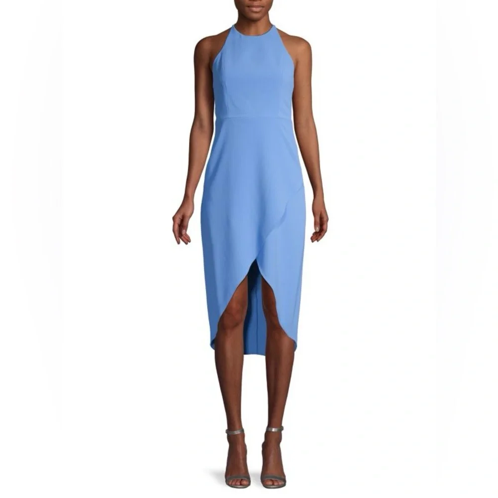 Alice & Olivia Blue Halter Kristy Dress size 12 - Picture 1 of 16